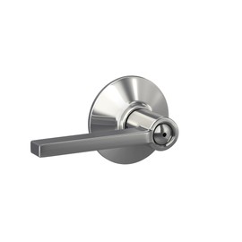 Schlage F40 LAT 625 Latitude Door Lever, Bed & Bath Privacy Lock, Bright Chrome