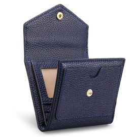 GAEKEAO Women's Small Purse, Women's Small Purse with RFID Protection, Women's Purse with Zip Pocket with Coin Compartment, Card Case, Type 2-dark blue