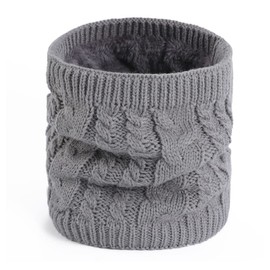 HDCMLF Neck Warmer, Women's, Men's, Rib Knit, Brushed Lining, Double Layered Knitting, Fluffy, Cotton, Unisex, Stylish, Simple, Warm and Cold Protection, gray