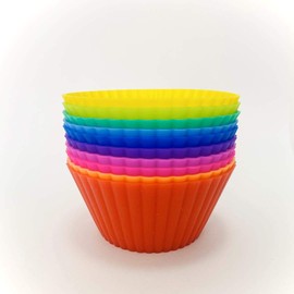 Vitrix Kitchenware Silicone Muffin Cups Liners - Reusable Non Stick Baking Cupcake, Dessert & Keto Snacks Mold Holders - Small Size - Set of 10