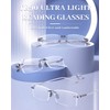 LUFF 3 Pack Rimless Reading Glasses Men Women- Comfortable Frameless