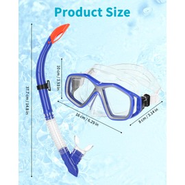 Children's Snorkel Set, Diving Goggles, Snorkelling Set with Panoramic Wide View Diving Mask, Anti-Leak Snorkel Mask for Snorkelling, Diving Goggles Children with Easy Breathing, Dry Snorkel