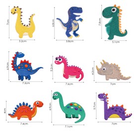 NXPWRC 9 Dinosaur Patches, Cute Cartoon Patches, Clothing Repair Patches, Diy Sewing Patches, Clothing Decoration Patches