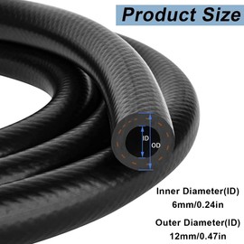 Tnisesm 1/4"(6MM) Inch ID Fuel Line Set, 2 Meter / 6-Foot 1/4Fuel Line + 2Pcs 1/4 Inch X 5/16 Inch Gas Inline Fuel Filters with Magnet +10 Pcs 2/5" ID Hose Clamps for Small Engin