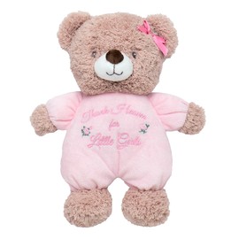 Baby Starters Little Me Plush Bear Rattle with Thank Heaven for Little Girls Embroidery (Pink, 9 inch)
