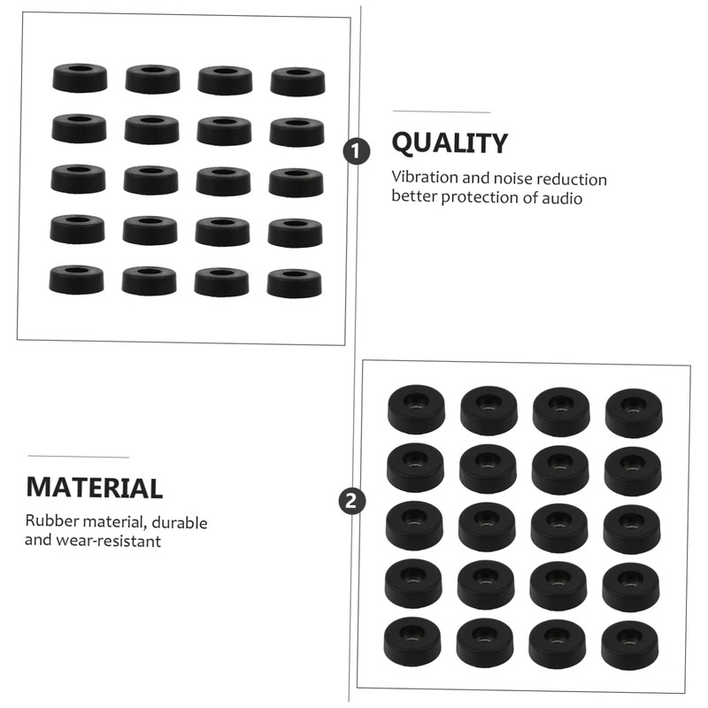 Gatuida 20pcs Shockproof Rubber Speaker Pads for Furniture Cushion Feet