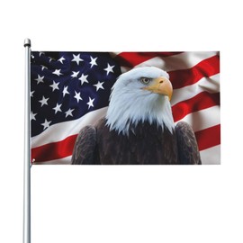 Dekorative Hausflagge, Hofbanner, amerikanische USA-Flagge, Wildkopfseeadler, Gartenflagge, hängende Flagge, Dekoration, 120 x 180 cm