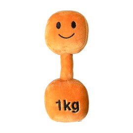 Hazza Toyz Plush Toy Dumbbell - Suitable For Newborn Babies - Very Cute Soft Baby Toy - Plush Toys for Babies Infant Girls Boys 3 6 9 12 Months Baby Gift - Sensory Toy - First Gift (Apricot Orange)