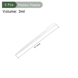 YOKIVE 5 Pcs Pipette Dropper, Graduated Dropper with Tip, Transfer Liquid, Great for Laboratory, Chemistry, DIY Project (Clear, 3ML)