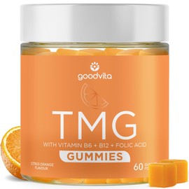 Goodvita TMG Gummies x60 | TMG (Betaine) Supplement High Strength 1000mg | Added Vitamin B6, B12 + Folic Acid | Citrus Orange Flavour | 1 Month Supply | Heart Health + Performance | Trimethylglycine