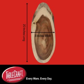 Tablecraft Round Display Serving Board, 20 by 8 Inches, Brown