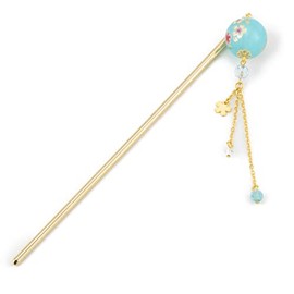 NOREN Hair Stick for Bun Kanzashi Metal Hair Pin Japanese Style Hairpin Hair Chopstick Hair Accessory for Women for Women (SAKURA ball/Blue)