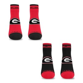 For Bare Feet For Bare Feet NCAA GEORGIA BULLDOGS Front and Center 2 Pack Team Colors Large