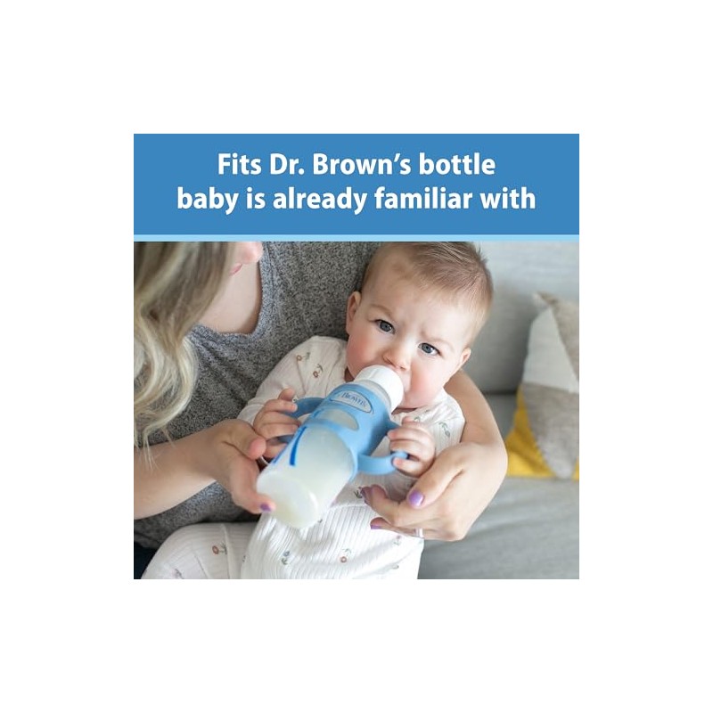 Dr. Brown's Narrow Baby Bottle Handles, 100% Silicone, Easy Grip
