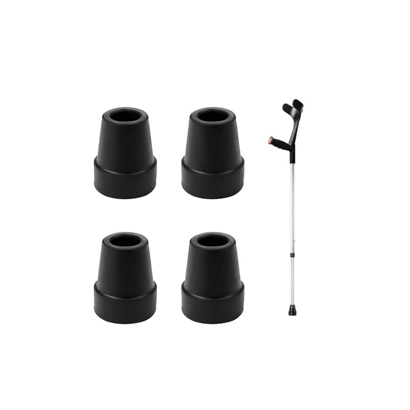 4 Pcs Cane Tips Rubber Ferrule,19 mm 3/4" Black Ferrules