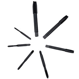 Yakamoz 7PCS Spiral Point Taps Set Nitriding Coated Metric Thread Steel Tap Tool M3, M4, M5, M8, M10, M12 Machine Plug Screw Tap Threading Tool