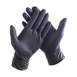 NITRAS Medical 8320 BLACK WAVE Nitrile Disposable Gloves, Black, Size M, Pack of 100 (M)