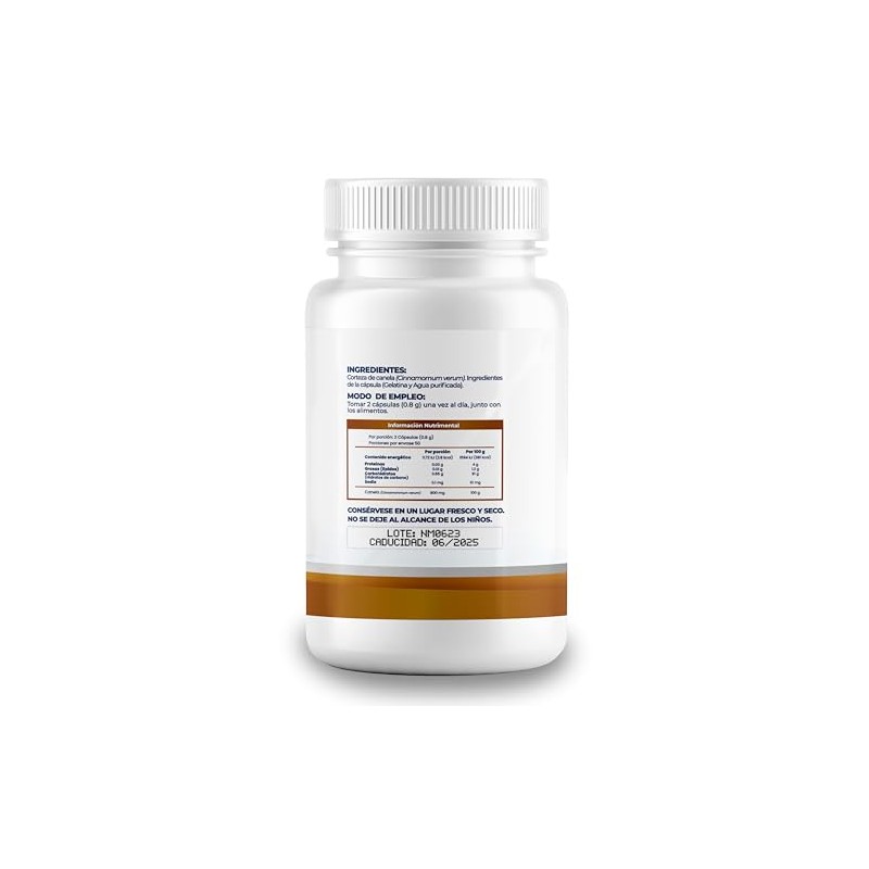 NAIMA Canela 800mg, 100 Cápsulas | Apoya la Digestión y