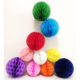 Honeycomb Balls Party Decorations 10 Pieces 6" 8" Tissue Paper Pom Poms Flower Balls for Birthday Wedding Party Baby Shower Nursery Wall Decor (10 Pieces 6" 8" Multicolor Set)