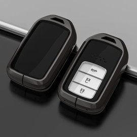 XRise Honda Key Case, TPU Assembly Key Case, Zinc Metal, Key Bag 2015 - Compatible with Upcivic Accord Fit Pilot CR-V Odyssey, Easy Installation, Key Holder, Black