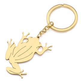 DALANE Stainless Steel Cute Frog Keychains Gifts for Women Girls Funny Frog Car Keyring Bag Wallet Charms Accessories