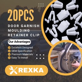 Rexka 20pcs Door Garnish Moulding Retainer Clip Compatible with Toyota Lexus 67771-58010 Tundra Tacoma Sequoia RAV4 Land Cruiser Highlander C-HR Yaris Scion xD
