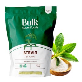 BULK SUPERFOODS - Stevia En Polvo 250g - 100% Natural - Stevia Pura Sin Azúcar - Sin Edulcorantes Ni Aditivos - Endulzante Natural