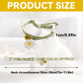 4Pcs Unique Daisy Cat Collar Lovely Comfortable Quick Release Kitten Collar Soft Adjustable Flower Pattern Pet Collar with bells for Pets Detached Pendant
