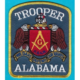 Embroidered Patch - Patches for Women Man - Alabama State Trooper Masonic Lodge Shoulder Patch