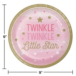 Creative Converting One Little Star Girl Paper Plates, 24 ct