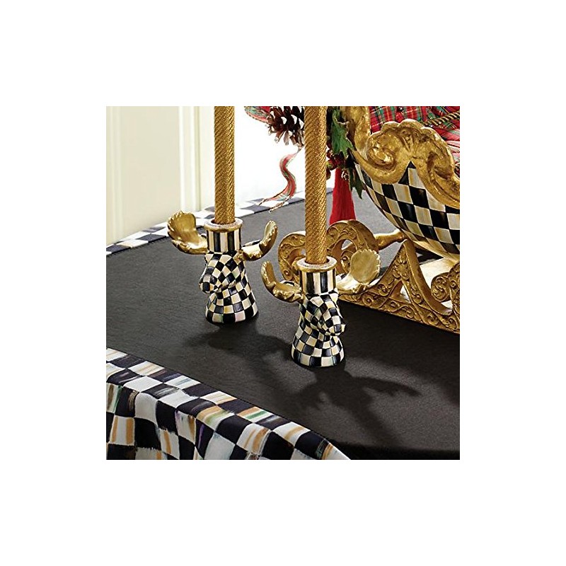 MacKenzie-Childs Courtly Check Moose Candlesticks