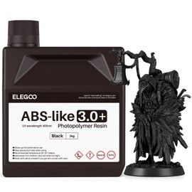 ELEGOO ABS-Like Resin 3.0 Plus, 3D Printer Resin with Low Viscosity and High Precision, 405nm Rapid UV-Curing Photopolymer Resin, 3D Resin for LCD/DLP 3D Printing, Black 2000G