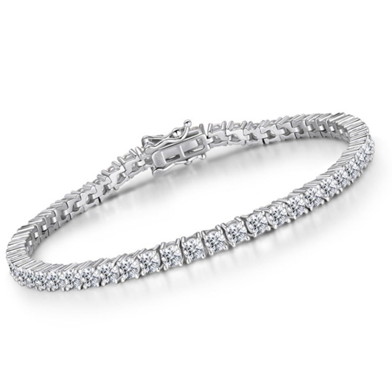 [3MNSCD] 7" 3 Color Gold Plated Tennis Bracelet Women Jewelry