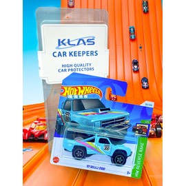 Hot Wheels '87 Dodge D100 (Turquoise) 1/5 HW Reverse Rake - 2024-38/250 (Short Card) - COMES IN A GENUINE KLAS CAR KEEPER PROTECTOR CASE - HTD17