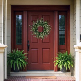 IOHEFY Artificial Olive Wreath 20 Inch Front Door Wreath Greenery Olive Leaves Olive Fruit for Indoor Outdoor Wall Window Farmhouse Rustic Spring Summer Winter Christmas Wedding Party Home Decor