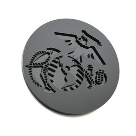 1pc New Custom Emblem Automotive Badge 3D USA Flag Eagle Globe Anchor Insignia Decals Stickers Replacement for Marine Jeep Wrangler Vehicles Trucks SUV Universal (Marine-Black)