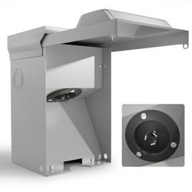 50 Amp Generator Power Inlet Box with Cord, NEMA SS2-50P Power Inlet Box, 125/250V, 7500W, Pre-Drilled Weatherproof Outdoor ETL Listed Generator Receptacle for 4 Prong Generator Cord