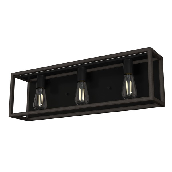 Hunter - Squire Manor 3-light Matte Black, Medium Size Vanity
