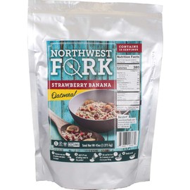 NorthWest Fork Strawberry Banana Oatmeal (Gluten-Free, Non-GMO, Kosher, Vegan) 15 Serving Bag - 10+ Year Shelf Life