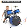 3 Piece Kids Drum Set with Cymbal, 2 Drumsticks, Pedal,