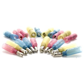 Camtek 300PCS Heat Shrink Bullet Connectors, Heat Shrink Female & Male Bullet Butt Connector Insulated Waterproof Marine Automotive Electrical Wire Splice Terminals Kits