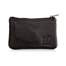 Josephine Osthoff Key Case Leather Women's Key Bag Coin Purse Key Case Key Ring Case Men's Mini with Credit Cards RFID Protection (973), espresso, Key case