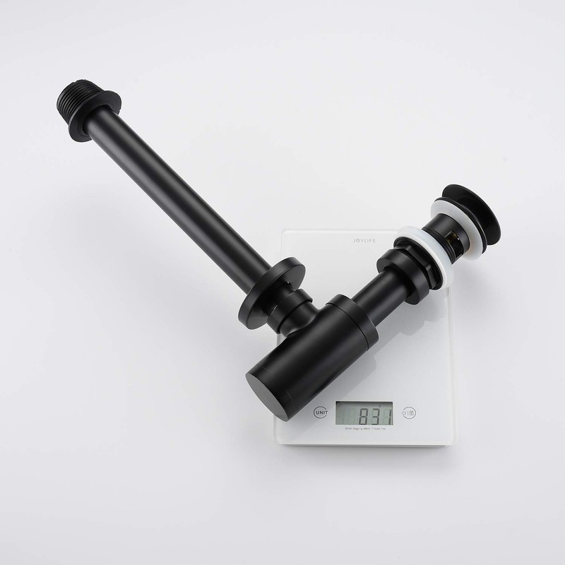 Miraga Bathroom Sink Stopper P-Trap Complete Set Adjustable 1-1/4 Sink