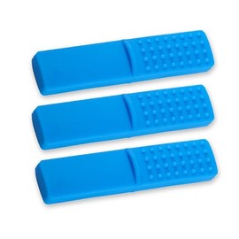Chewy Oral Tubes Tough Bar for Kids with Autism, Biting Needs,Sensory Chew Toys,Soothe Sore Gums,Oral Motor Chewy Teether Made from Food Grade Silicone Safety (3 pcs Blue)