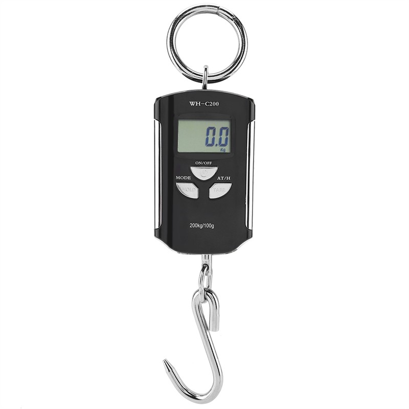 Portable Electronic Hanging Scale Digital LCD Backlit Display Kg/lb/JIN 200KG