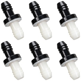 3/8" (10mm) One Way Inline Check Valve Plug-in Barb Non Return Valve ABS Plastic Water Air Systems Stop Check Valve for Liquids 6PCS