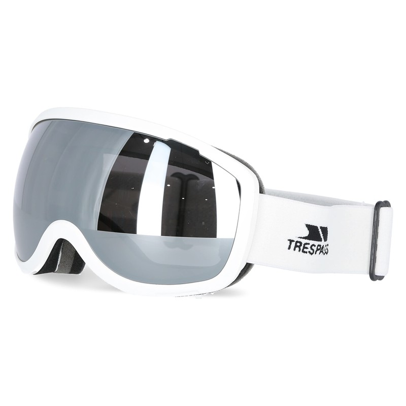 Trespass Hawkeye, Matt White, Ski Goggles with UV Protection, Mirrored