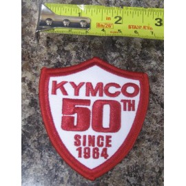 KYMCO 50th Anniversary Since 1964 red white PATCH atv utv scooter motorcycle co.
