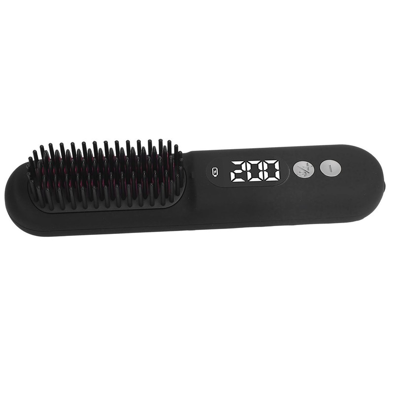 Heated Hair Straightening Brush Negative Ions 30s Fast Heating Rechargeable