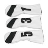 3PCS Golf Club Head Cover PU Leather Waterproof Protective Golf